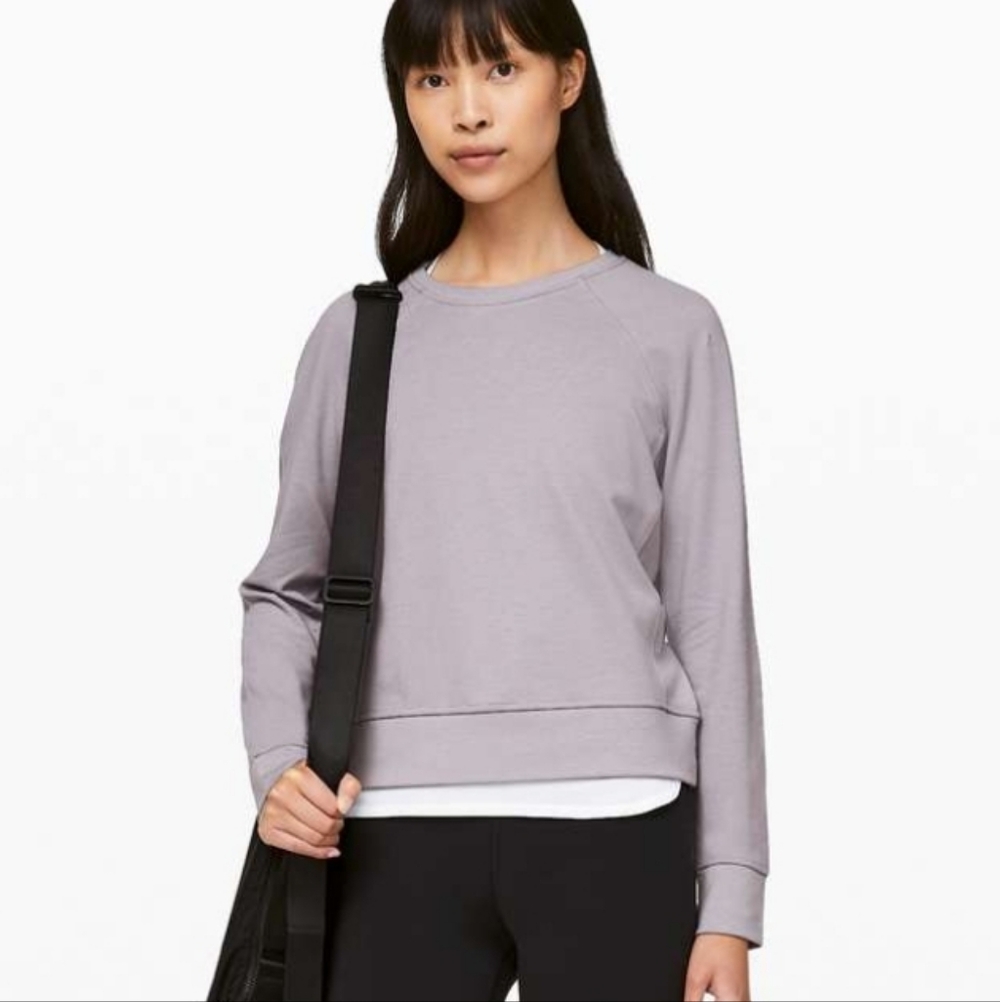 Lululemon Every Moment Crew Sweatshirt Lavender Grey Long Sleeves 6